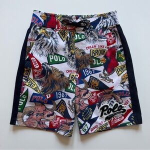 Polo by Ralph Lauren Boys Varsity Pennant Print Shorts - Size S (8)